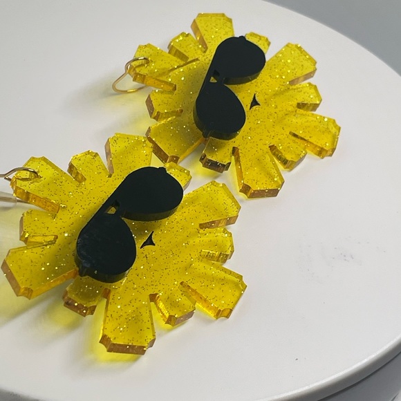 2" Cool Sun Acrylics -Summer Earrings - Picture 2 of 3